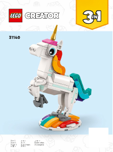 Manuale Lego set 31140 Creator Unicorno magico