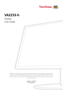 Manual ViewSonic VA2233-h LCD Monitor