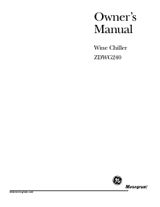 Manual GE ZDWG240S Monogram Wine Cabinet