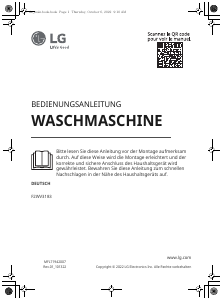 Bedienungsanleitung LG F2WV3183 Waschmaschine