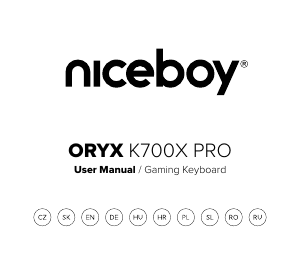 Руководство Niceboy ORYX K700X Pro Клавиатура