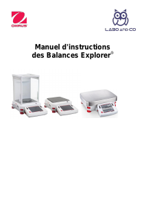 Mode d’emploi OHAUS EX324 Explorer Balance Industrielle