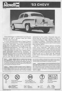 Manual Revell set 7389 Vehicles 1953 Chevy