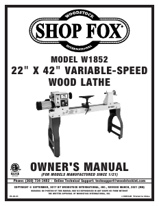 Handleiding Shop Fox W1852 Draaibank