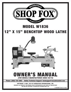 Handleiding Shop Fox W1836 Draaibank