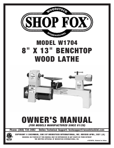 Handleiding Shop Fox W1704 Draaibank