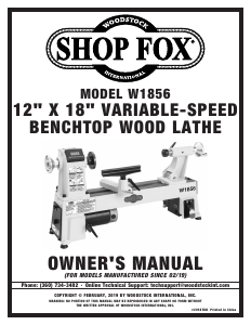 Handleiding Shop Fox W1856 Draaibank