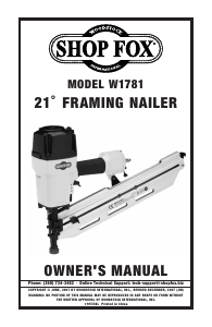 Manual Shop Fox W1781 Nail Gun