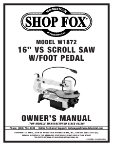 Handleiding Shop Fox W1872 Figuurzaag