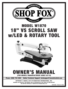 Handleiding Shop Fox W1870 Figuurzaag