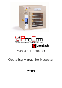 Manual Grumbach CTD7 Incubator