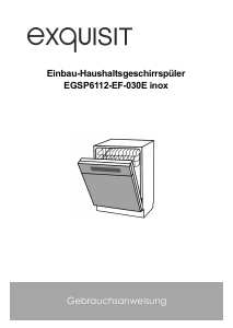 Bedienungsanleitung Exquisit EGSP6112-EF-030E Geschirrspüler