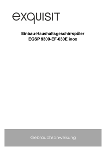 Bedienungsanleitung Exquisit EGSP9309-EF-030E Geschirrspüler