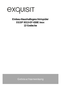 Bedienungsanleitung Exquisit EGSP9313-EF-030E Geschirrspüler