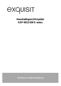 Bedienungsanleitung Exquisit GSP6012-030E Geschirrspüler