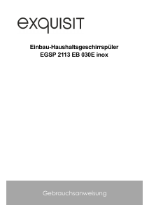 Bedienungsanleitung Exquisit EGSP2113-EB-030E Geschirrspüler