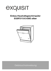 Bedienungsanleitung Exquisit EGSP2113-E-030E Geschirrspüler