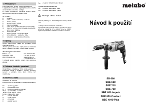 Manuál Metabo SB 660 Vrtací kladivo