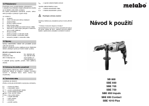 Manuál Metabo SBE 660 Vrtací kladivo