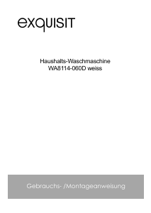 Bedienungsanleitung Exquisit WA 8114-060A Waschmaschine