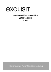 Bedienungsanleitung Exquisit WA 7014-030E Waschmaschine