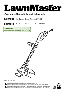Manual de uso LawnMaster GT1313 Cortabordes