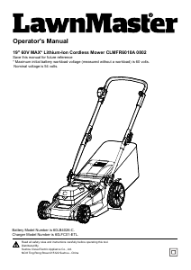Manual LawnMaster CLMFR6018A 0802 Lawn Mower