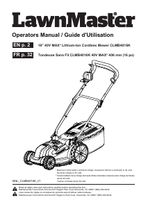 Manual LawnMaster CLMB4016K Lawn Mower