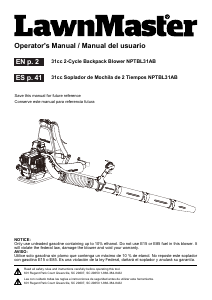 Manual de uso LawnMaster NPTBL31AB Soplador de hojas