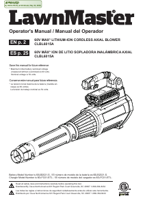 Manual LawnMaster CLBL6015A Leaf Blower