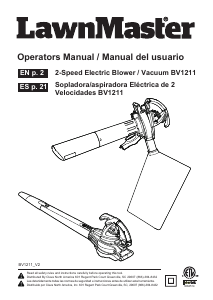 Manual de uso LawnMaster BV1211 Soplador de hojas