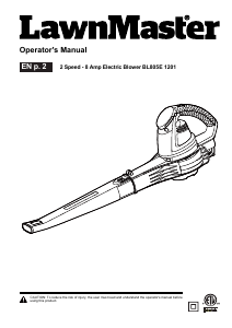 Manual LawnMaster BL805E 1201 Leaf Blower