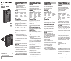 Manual Nitecore UCN1 Încărcător de baterie