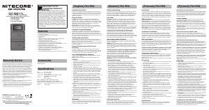 Manual Nitecore FX2 PRO Battery Charger