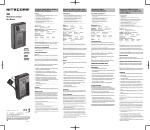 Manual Nitecore UNK1 Battery Charger