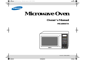 Manual Samsung MS1690STA Microwave
