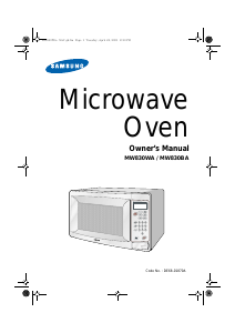 Manual Samsung MW830WA Microwave