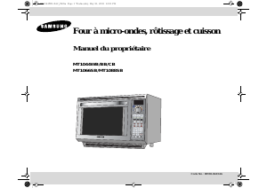 Manual Samsung MT1044BB Microwave