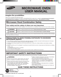 Mode d’emploi Samsung ME21H9900AS/AC Micro-onde