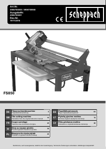 Mode d’emploi Scheppach FS850 Coupe-carreaux