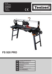 Bedienungsanleitung Scheppach FS920PRO Fliesenschneidmaschine