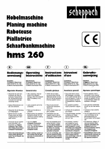 Bedienungsanleitung Scheppach HMS 260 Hobel