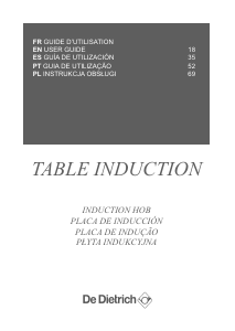 Mode d’emploi De Dietrich DPI7540B Table de cuisson