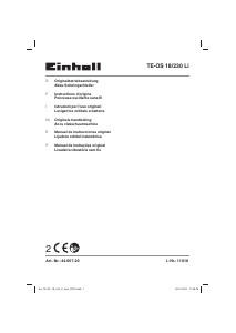 Manual de uso Einhell TE-OS 18/230 Li Lijadora orbital