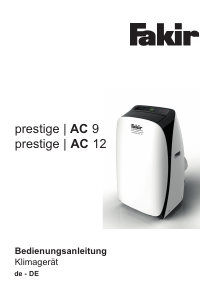 Manual Fakir AC 9 Prestige Air Conditioner