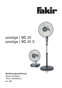 Manual Fakir VC 45 S Prestige Fan