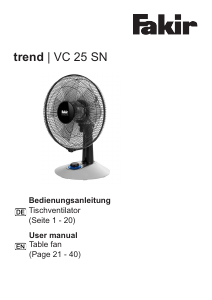 Manual Fakir VC 25 SN Trend Fan