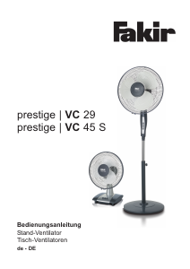 Manual Fakir VC 29 Prestige Fan