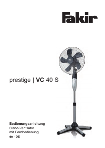 Manual Fakir VC 40 S Prestige Fan