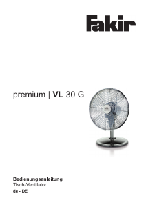 Manual Fakir VL 30 G Premium Fan